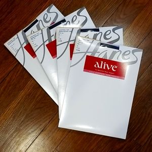 Lot of 4 Hanes Alive Full Support Pantyhose